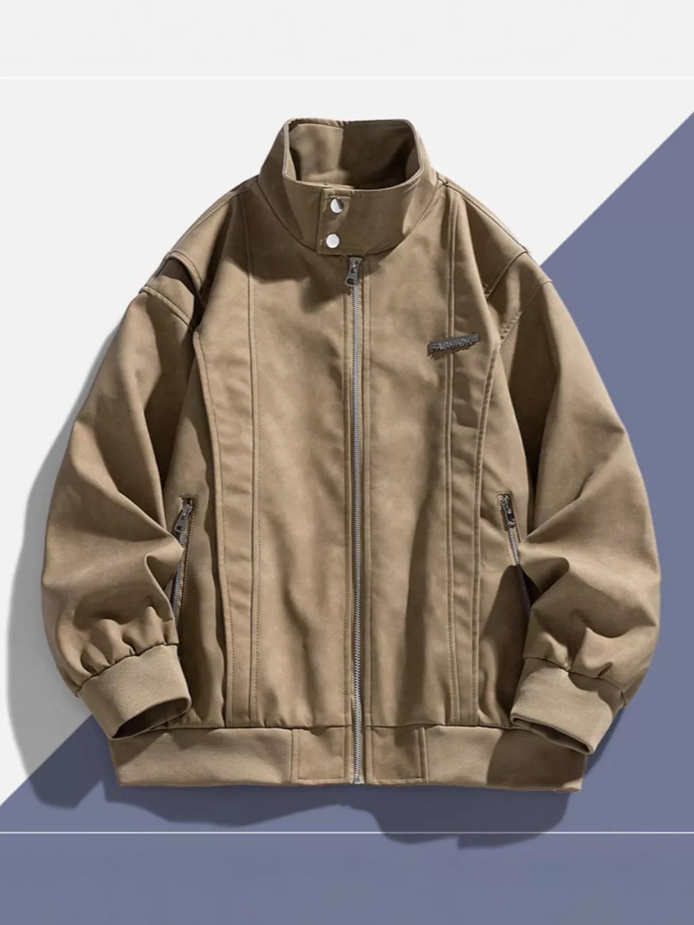 Men's Plus Size Zip Up Long Sleeve Jacket, image 3