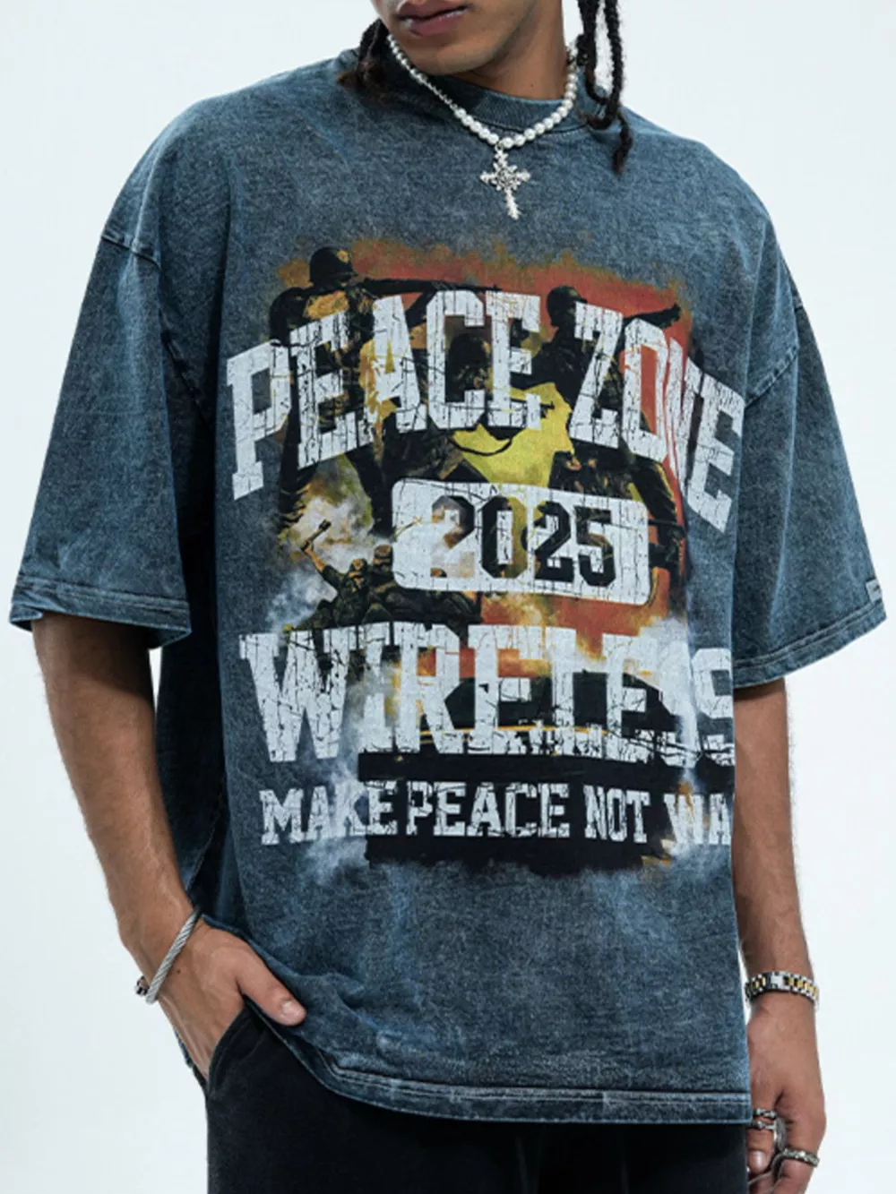 Men's Plus Size Round Neck Short Sleeve T-Shirt, image 2