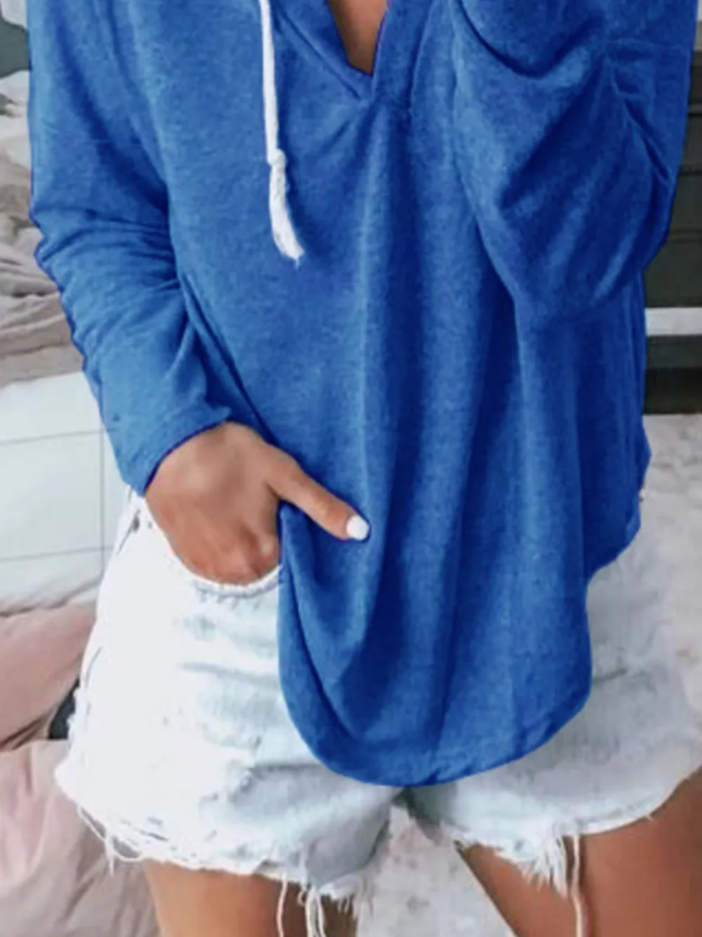 Full Size Drawstring Long Sleeve Hoodie Plus Size, image 12