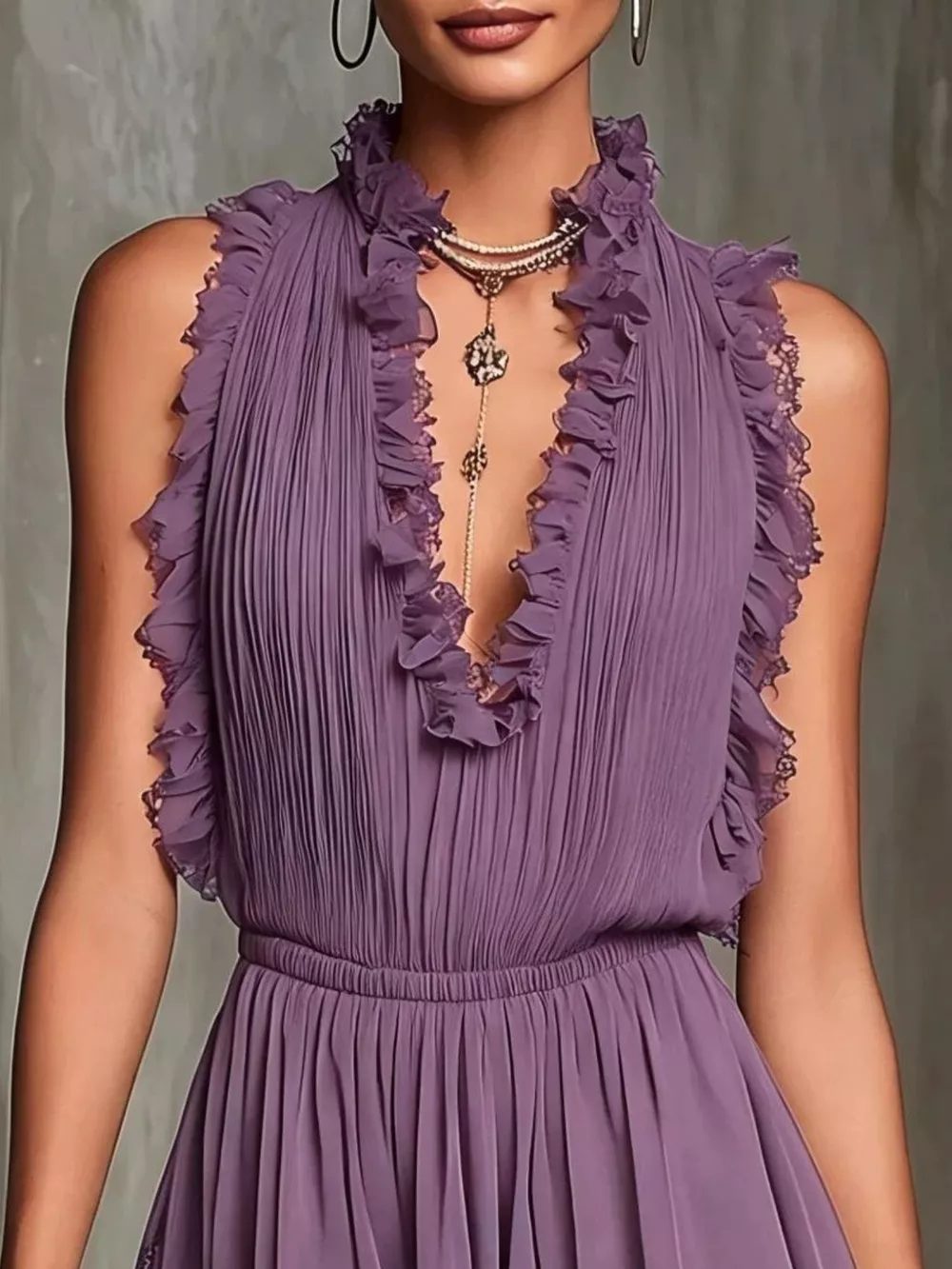 Lace Hem Sleeveless Mini Dress, image 6