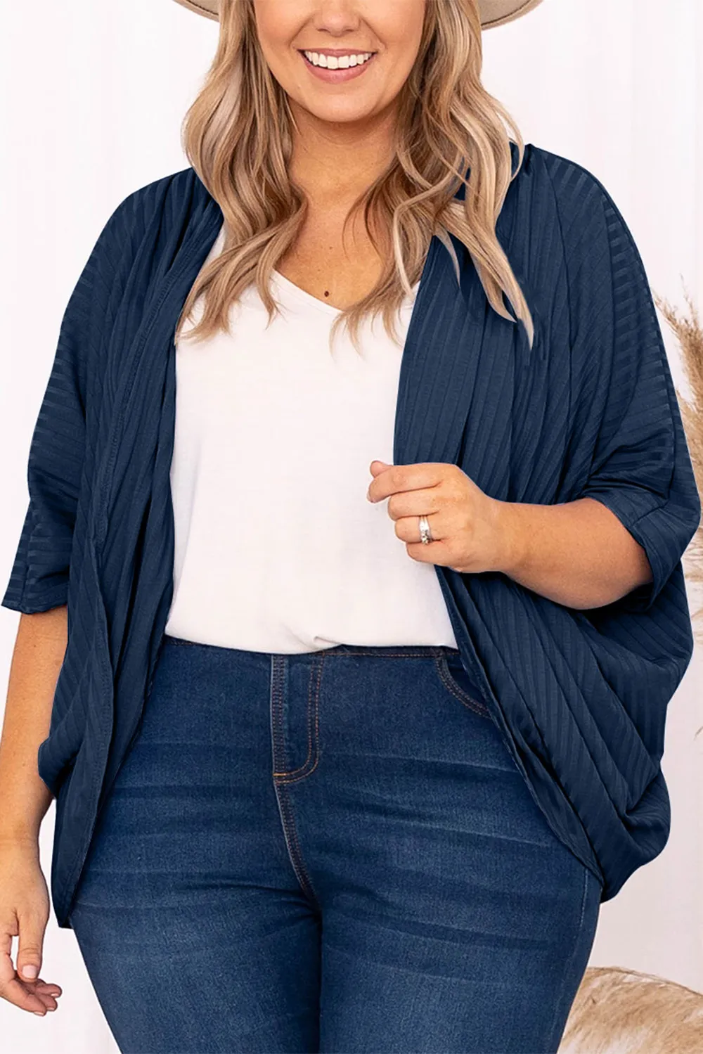 Plus Size Ribbed Cocoon Cover Up, image 14