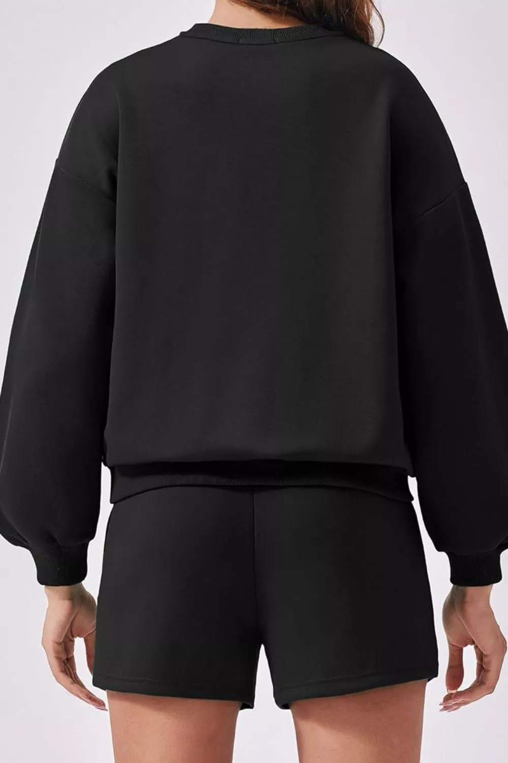 Round Neck Sweatshirt and Shorts Set, image 20