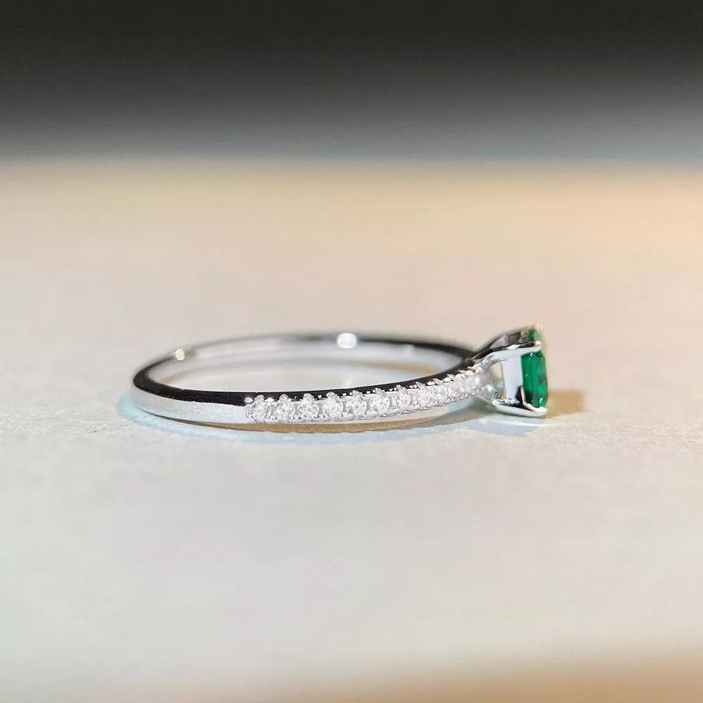 925 Sterling Silver Zircon Geometric Ring, image 4