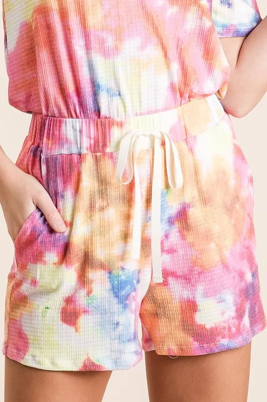 Tie Dye French Terry Casual Shorts
