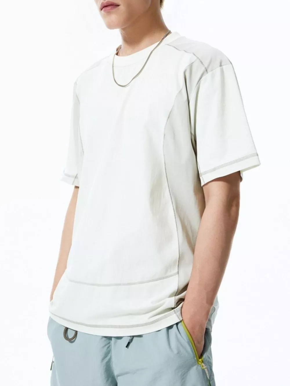 Men's Contrast Stitching Relaxed Fit T-Shirt, image 5