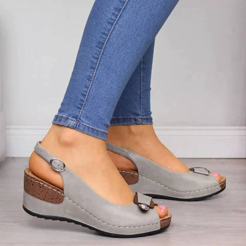 Peep Toe Wedge Sandals, image 4