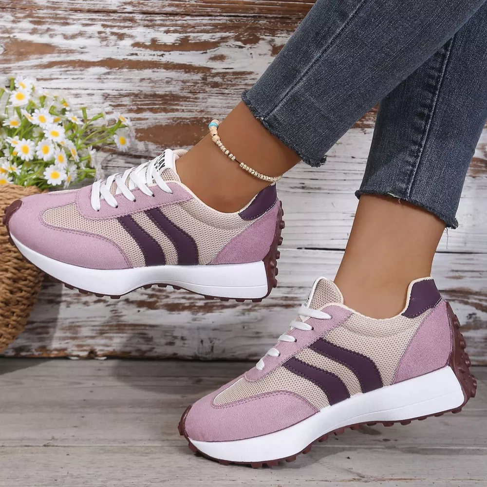 Lace Up Round Toe Sneakers, image 2