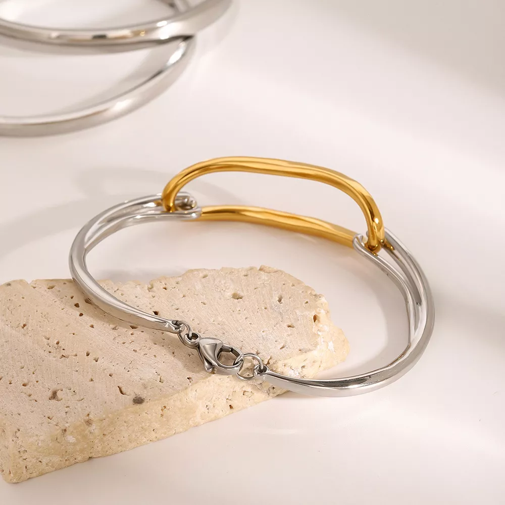 Two-Tone Geometric Link Bracelet, image 7