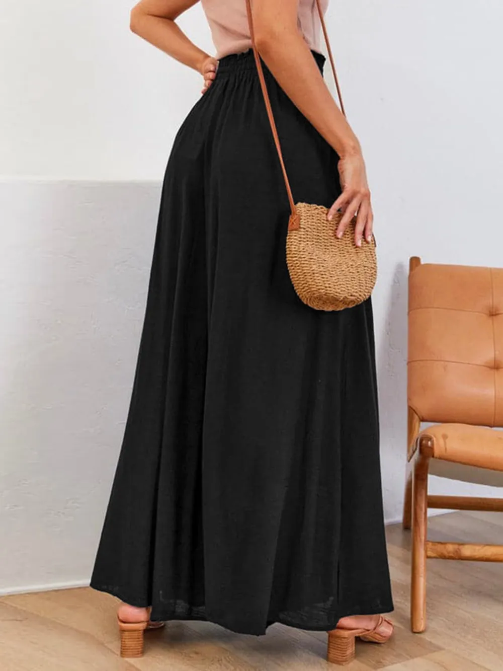 Drawstring Wide Leg Pants with Pockets, image 5