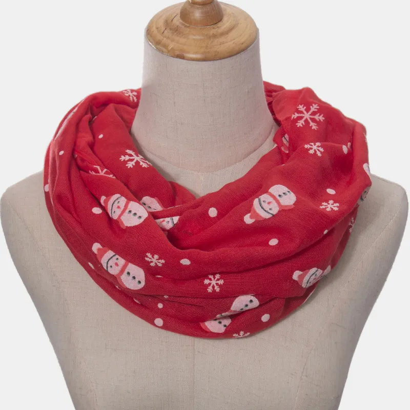 Fringe Snowman Polyester Scarf, image 3