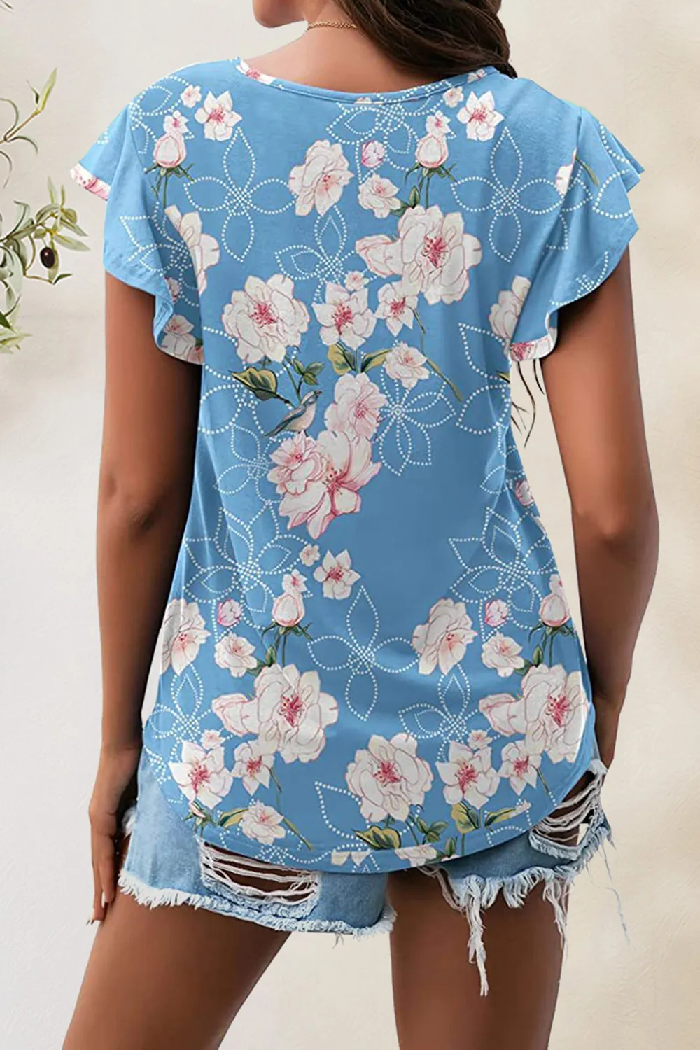 Printed Round Neck Short Sleeve T-Shirt, image 18
