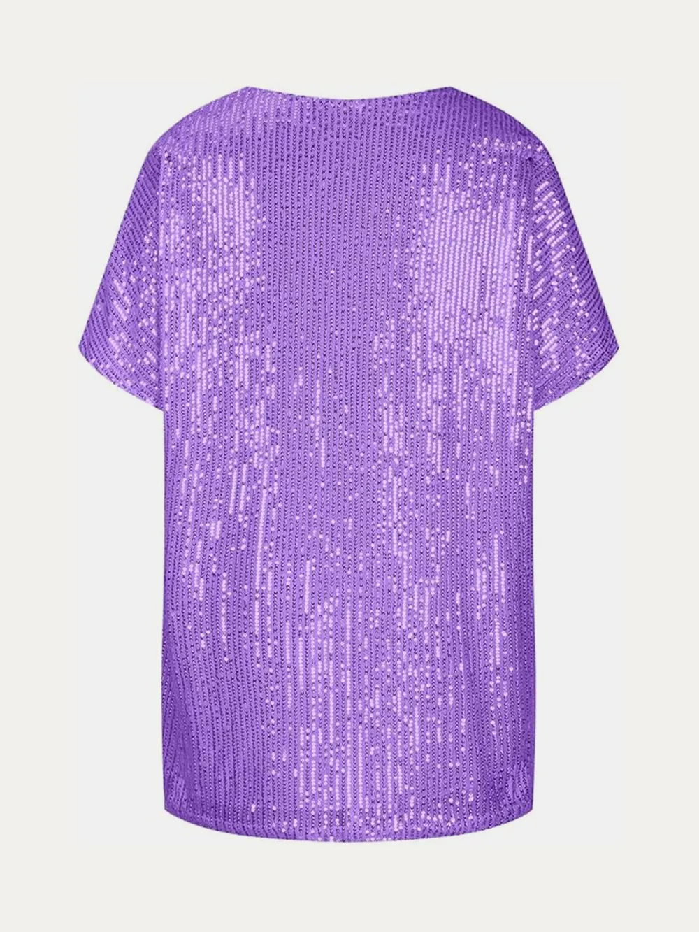 Full Size Sequin V-Neck Short Sleeve Top, image 23