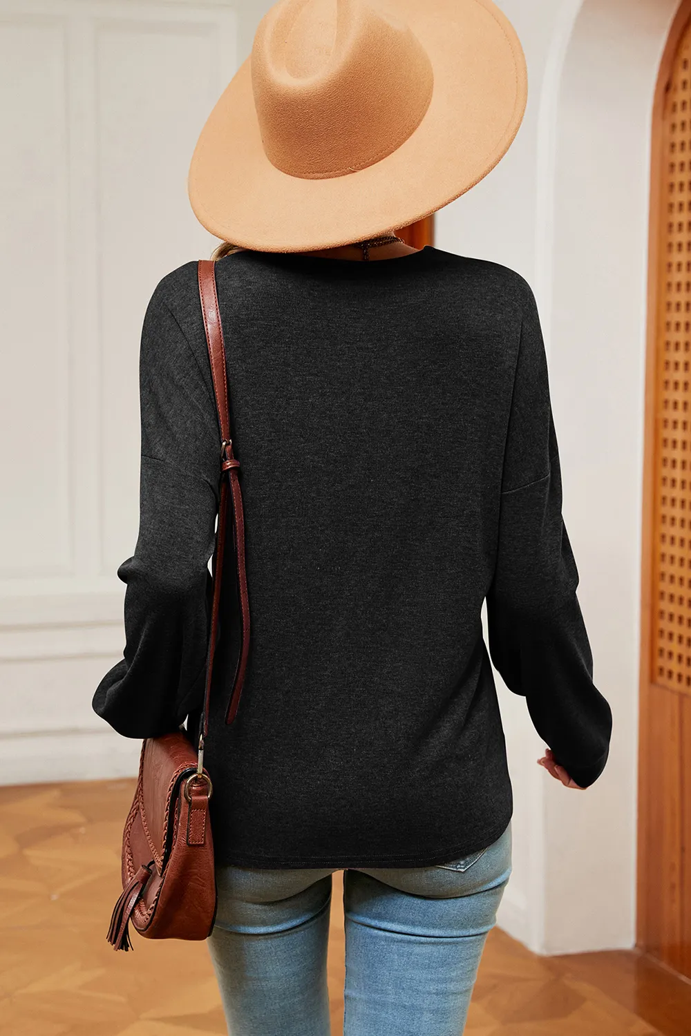 V-Neck Dropped Shoulder T-Shirt, image 4