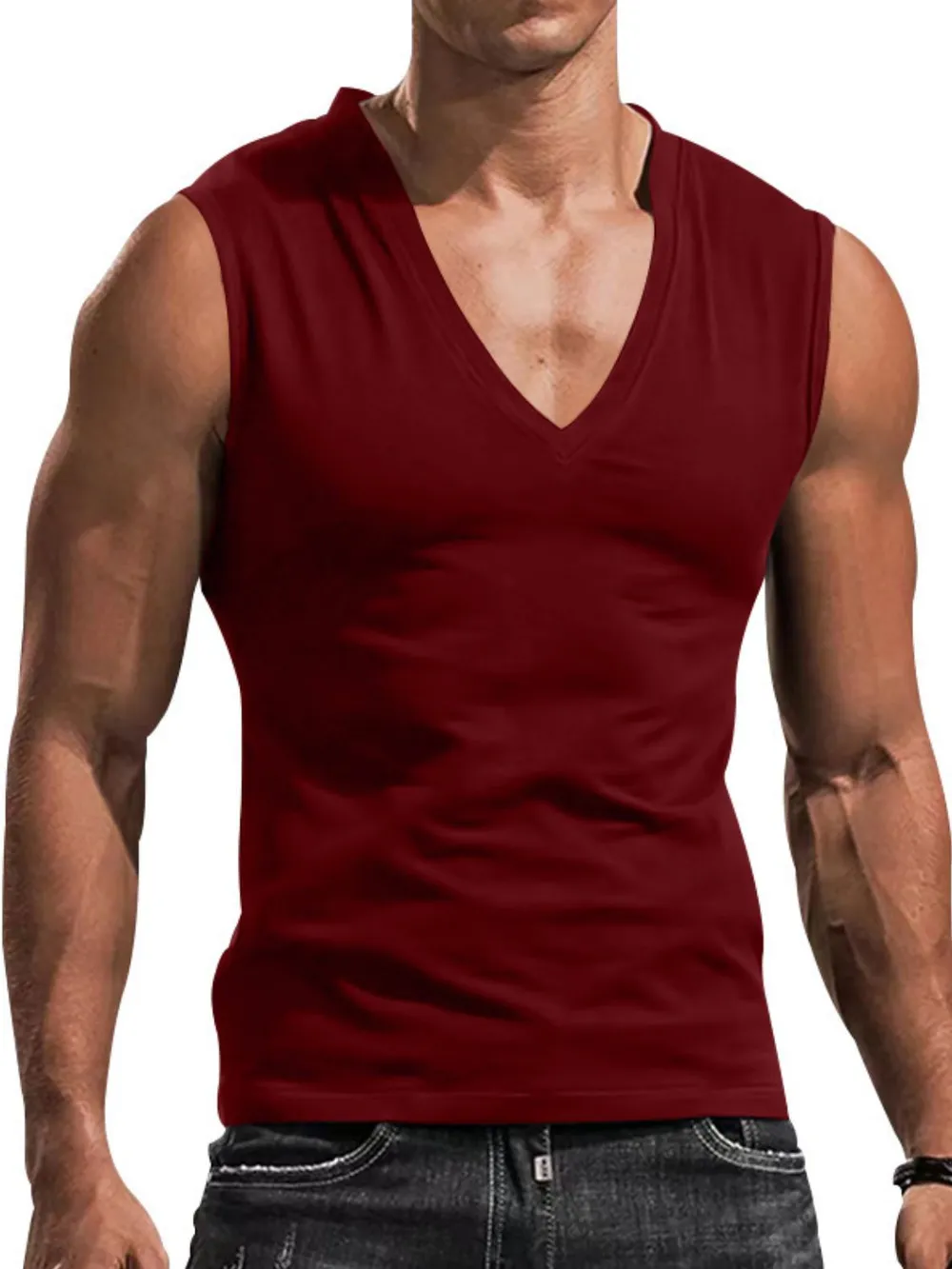 Men's Plus Size V-Neck Tank, image 8