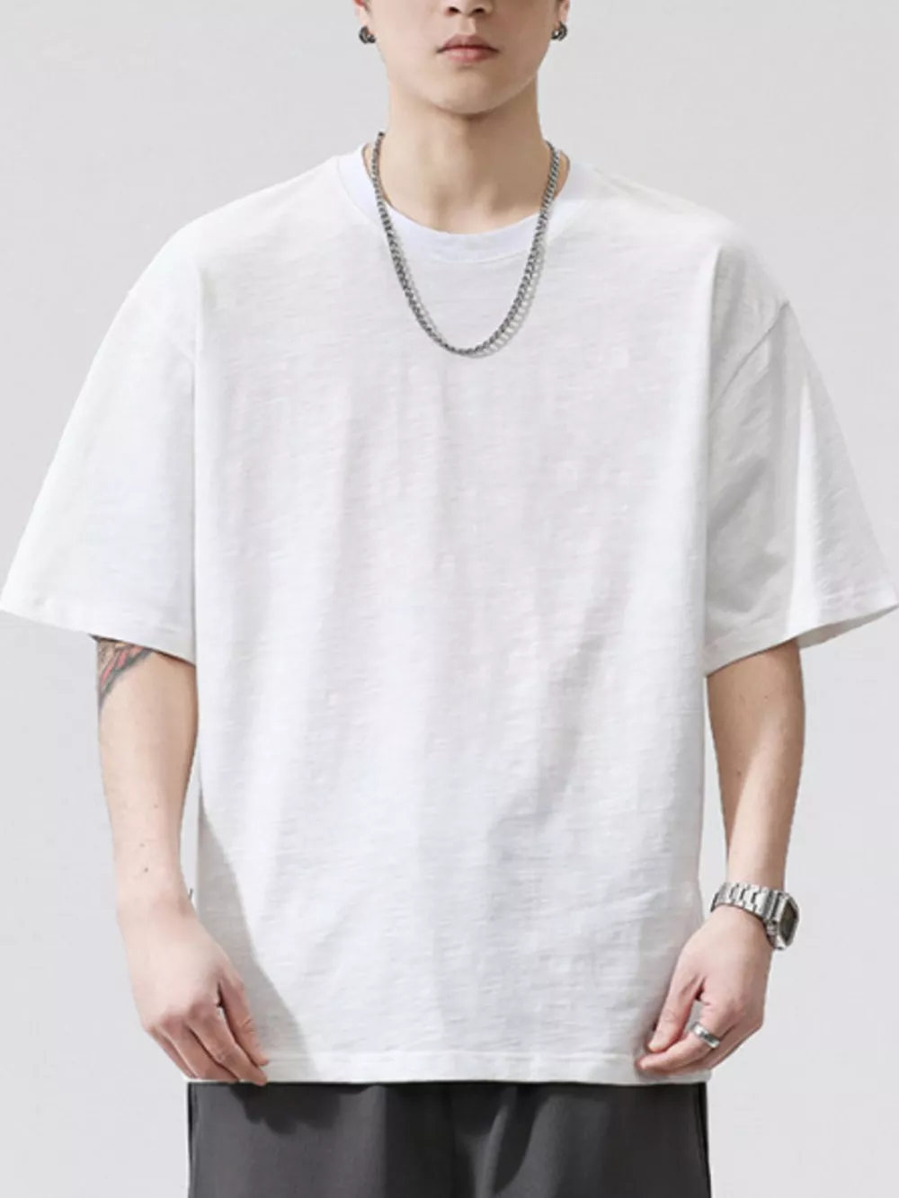Men's Plus Size Round Neck Half Sleeve T-Shirt, image 9