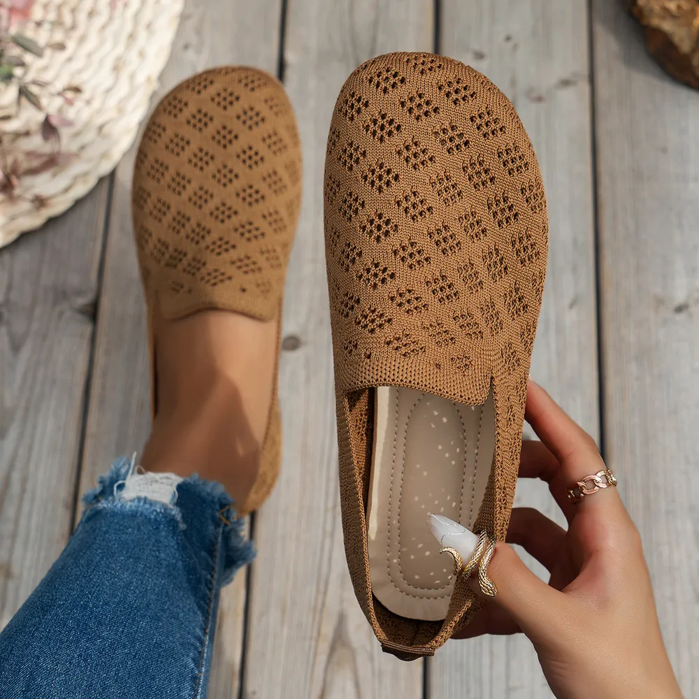 Mesh Round Toe Flat Slip-Ons, image 5