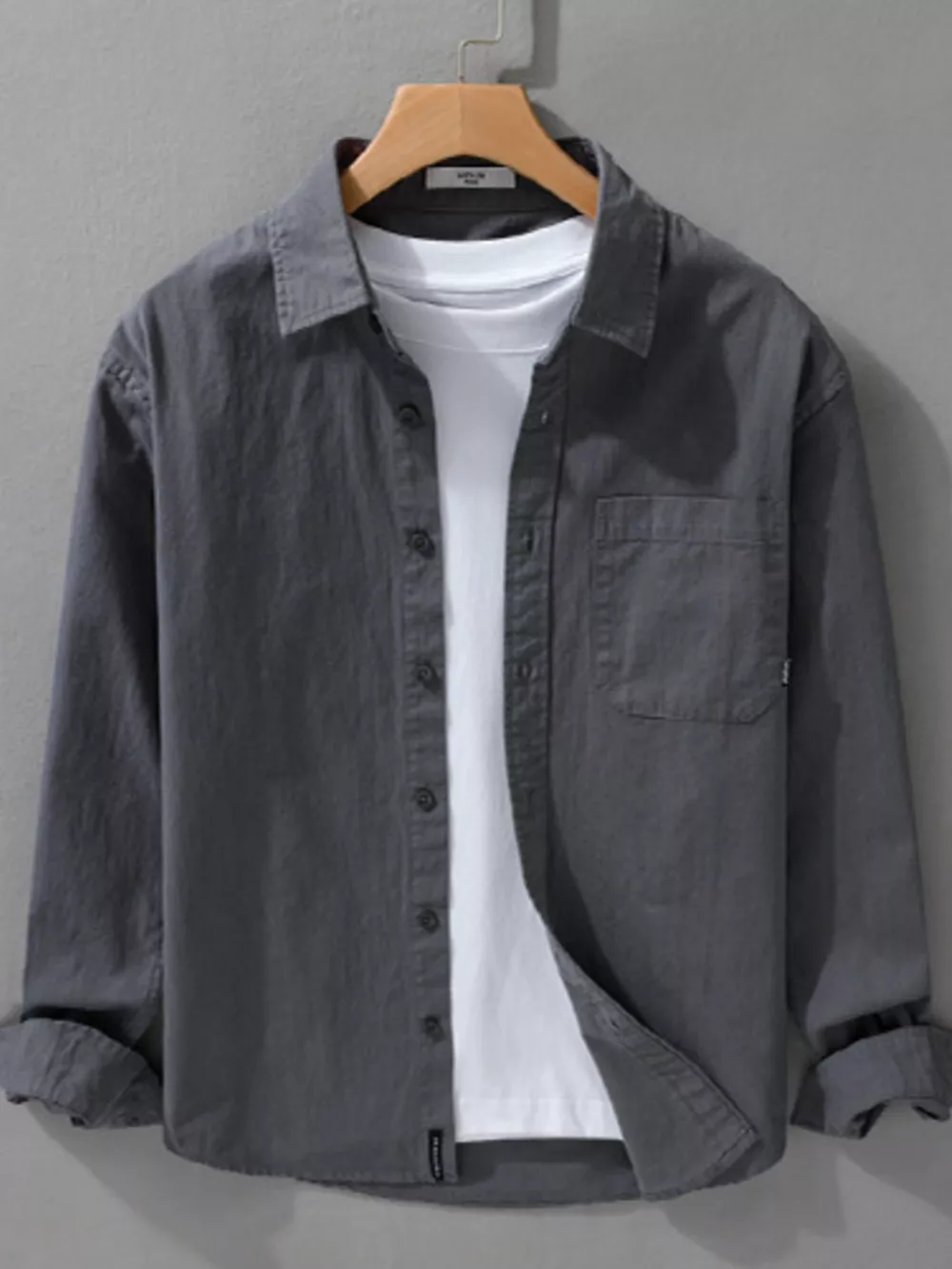 Men's Plus Size Button Up Long Sleeve Shirt, image 5