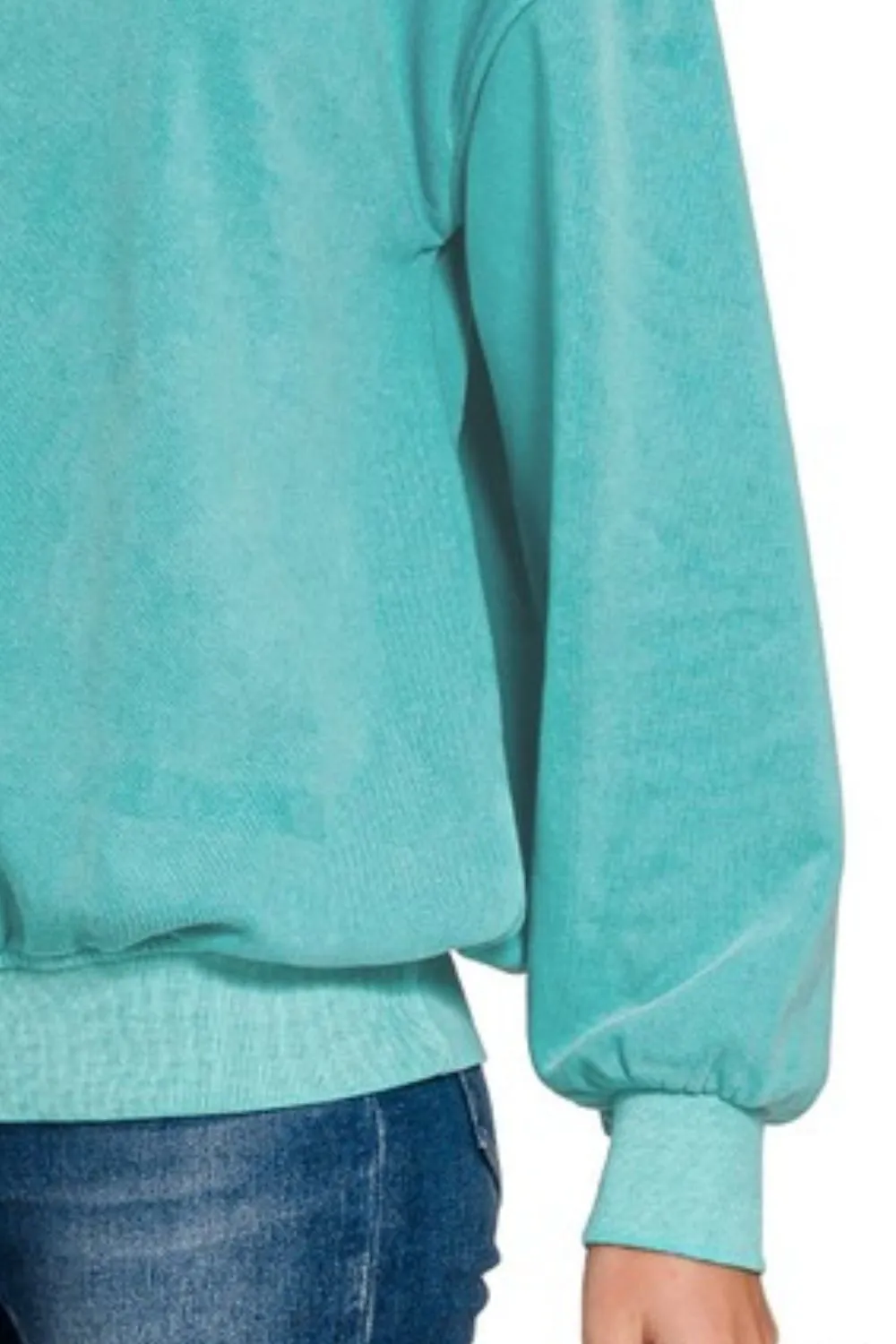 Soft Fleece Pigment Dye Round-neck Sweatshirts, image 3