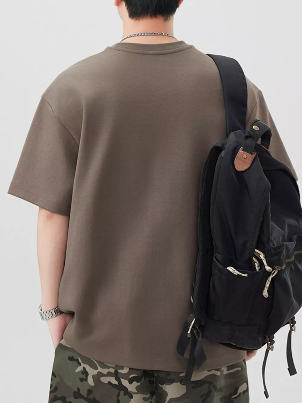 Men's Plus Size Oversized Solid Color Casual T-Shirt, image 11