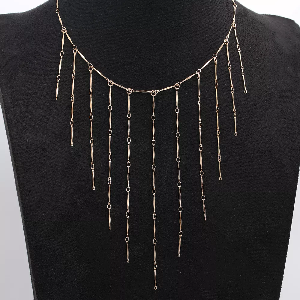 18K Gold-Plated Tassel Waterfall Necklace, image 5