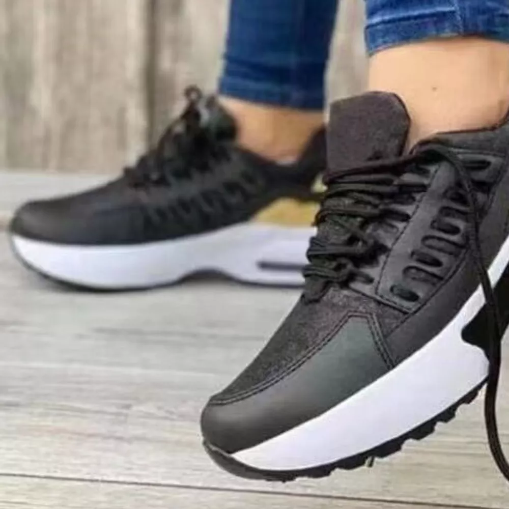 Lace Up Round Toe Sneakers, image 2