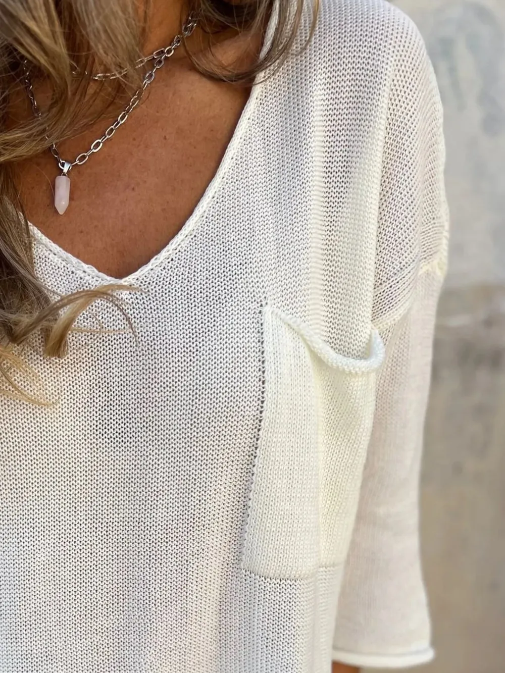 Full Size Casual V-Neck Knit Sweater Plus Size, image 10