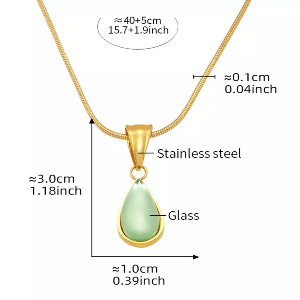 Stainless Steel Teardrop Necklace, image 5
