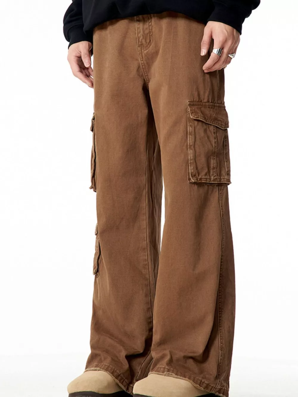Men's Wide Leg Cargo Pants, image 2