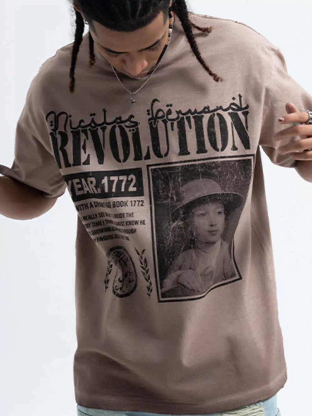 Men's Letter Graphic Oversized T-Shirt, image 3