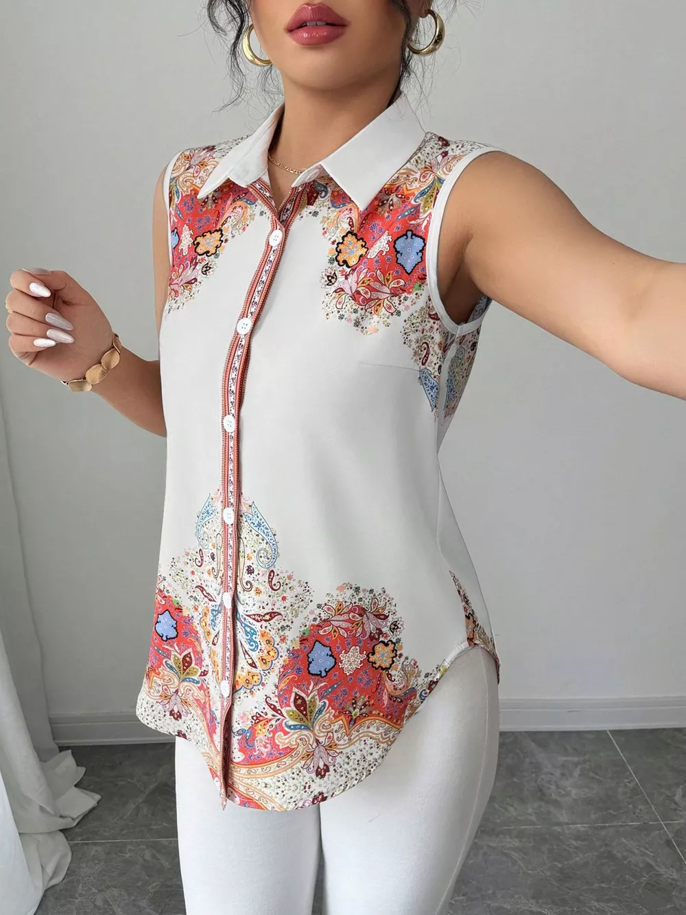 Button Up Sleeveless Shirt, image 17