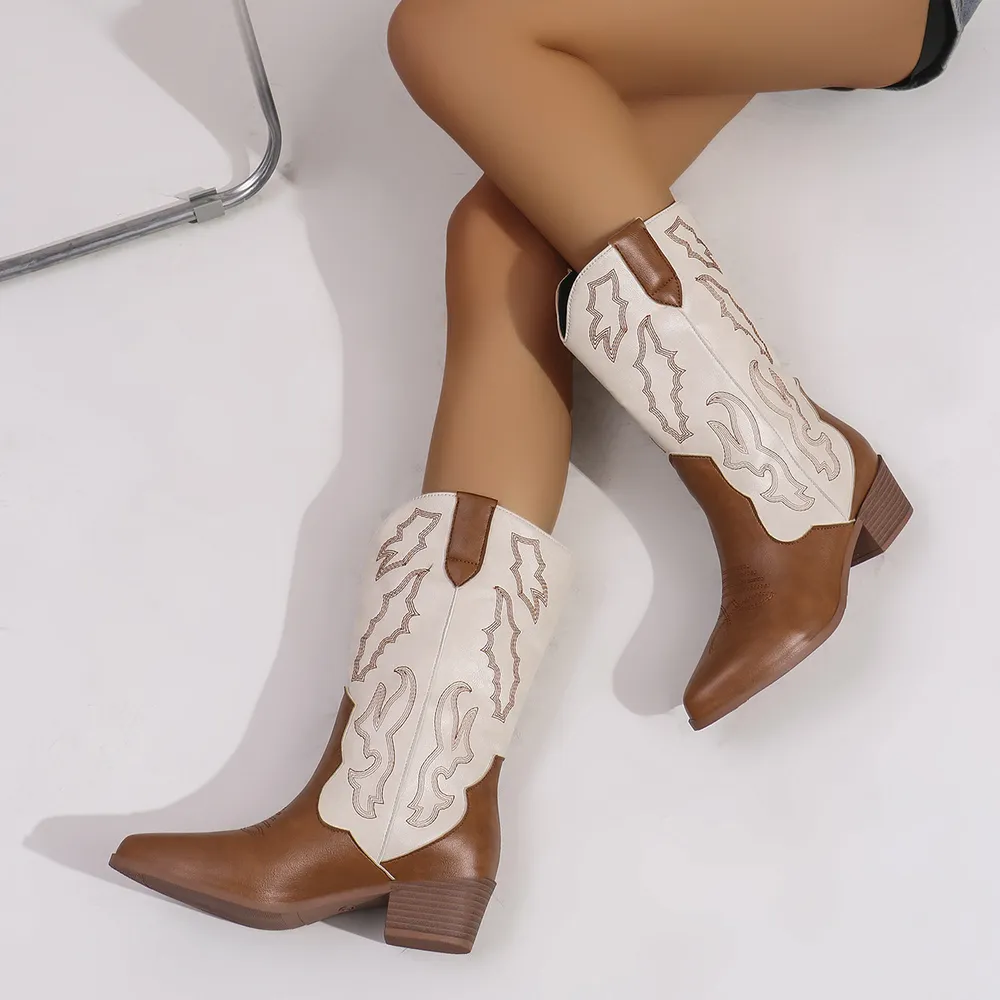 Point Toe Block Heels Boots, image 6