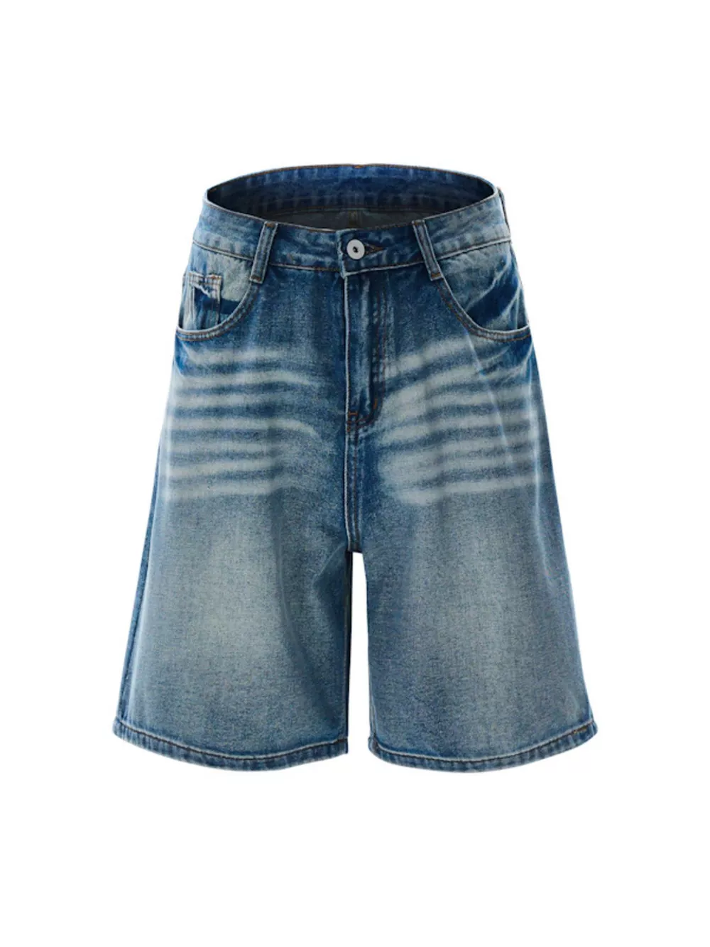 Men's Washed Loose Fit Denim Shorts, image 4