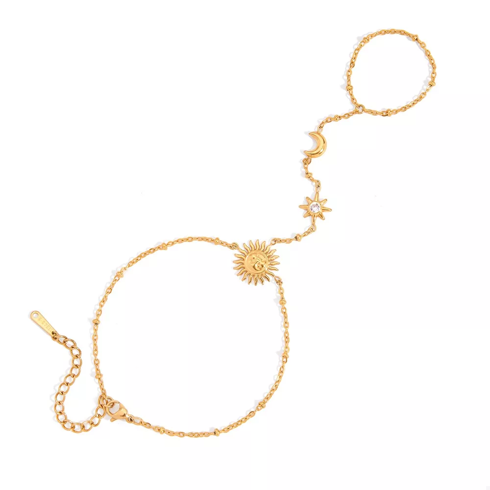 18K Gold-Plated Chain Sun Bracelet, image 7