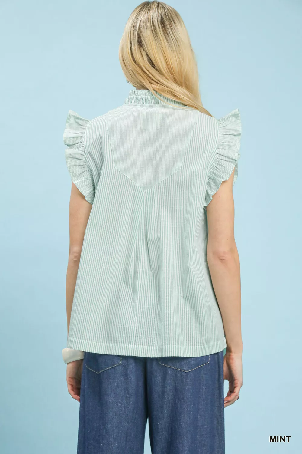 Embroidered Ruffle Sleeve Popover Top, image 5
