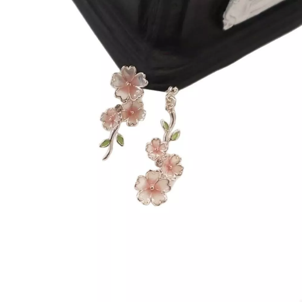 Asymmetrical Flower Drop Earrings, image 5