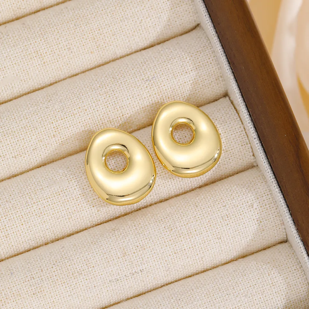 18K Gold-Plated Bubble Letter Stud Earrings, image 3