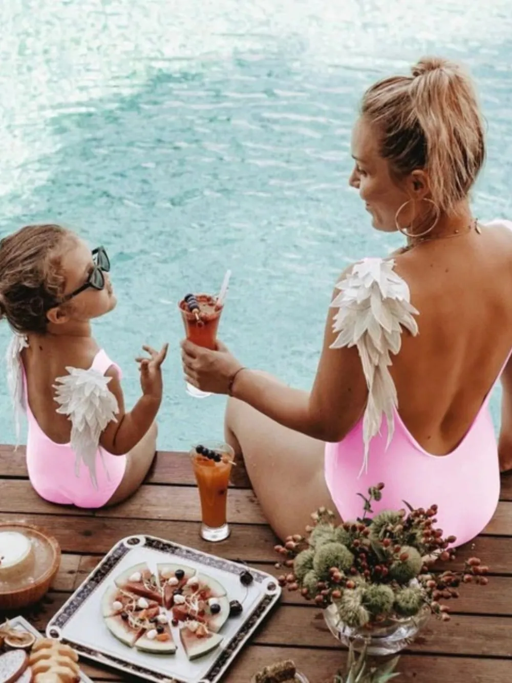 Backless Wide Strap Parent-Child Swimwear, image 30