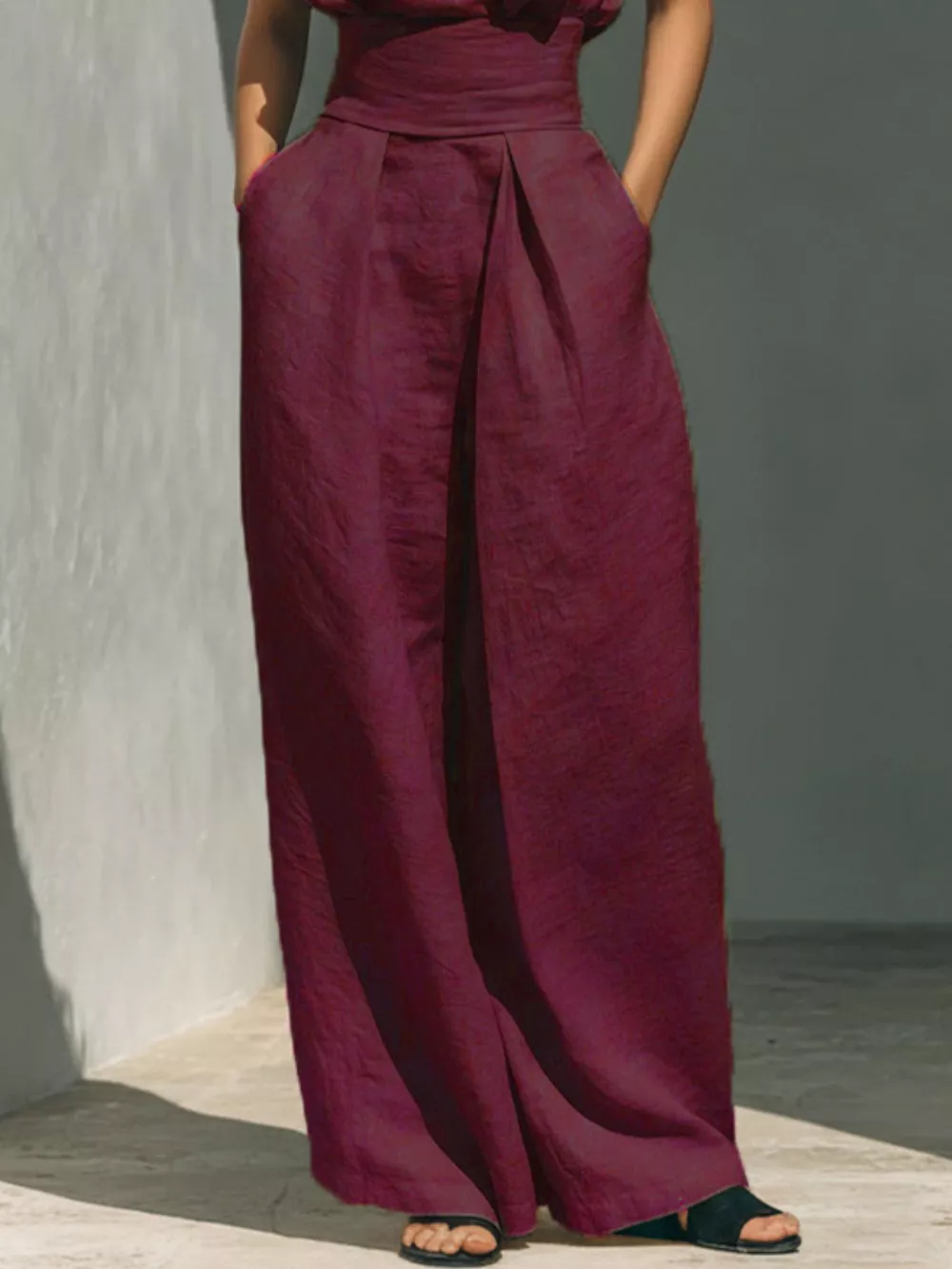 Full Size Turtleneck Sleeveless Top and Wide Leg Pants Set Plus Size, image 21