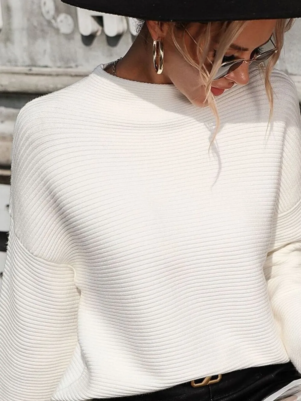 Mock Neck Drop Shoulder Knit Top, image 11