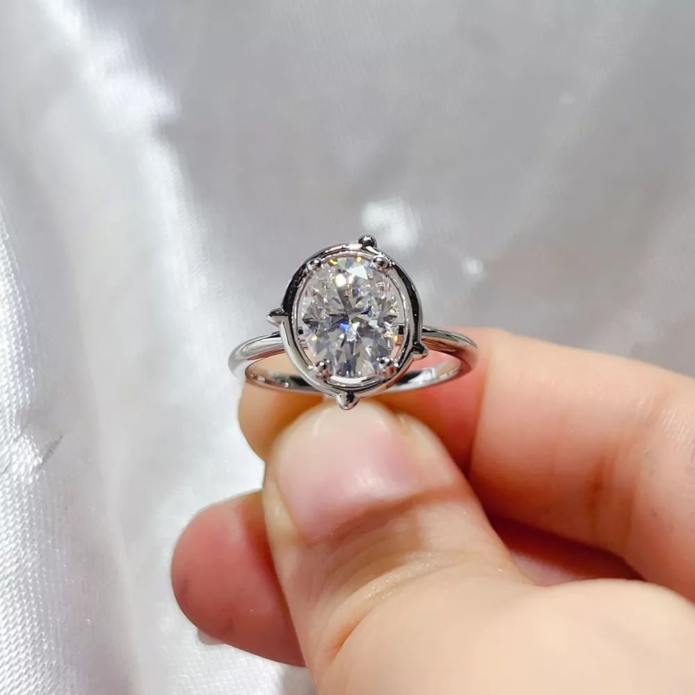 2 Carat 925 Sterling Silver Moissanite Ring, image 5