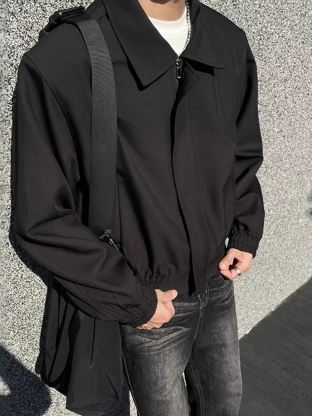 Men's Plus Size Zip Up Long Sleeve Jacket