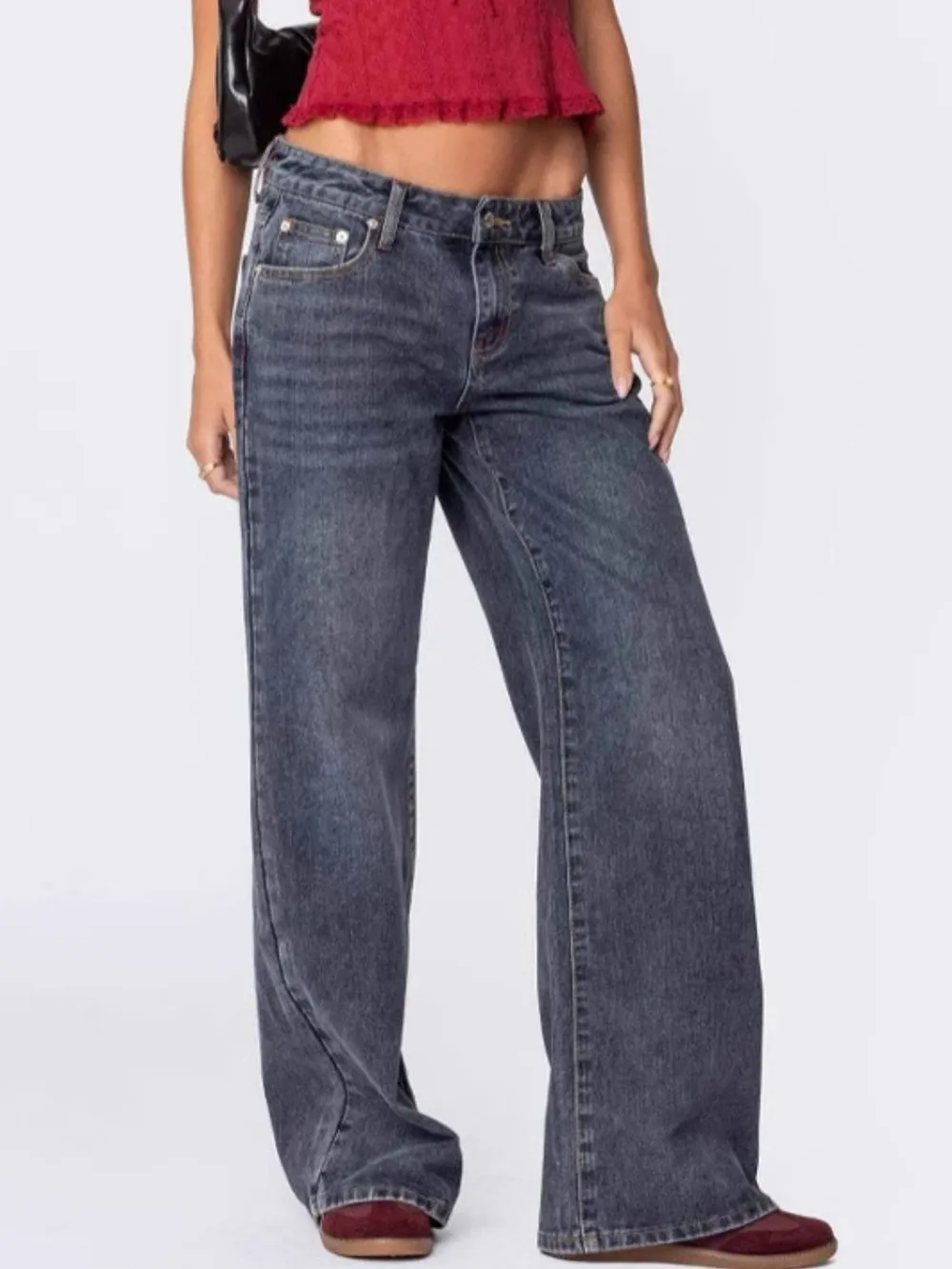 Wide Leg Jeans with Pockets, image 3