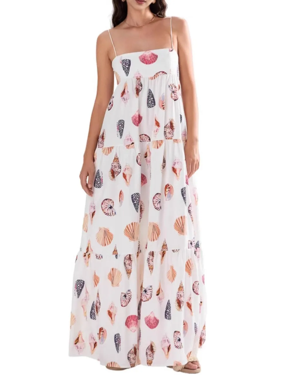 Printed Square Neck Cami Maxi Dress, image 12