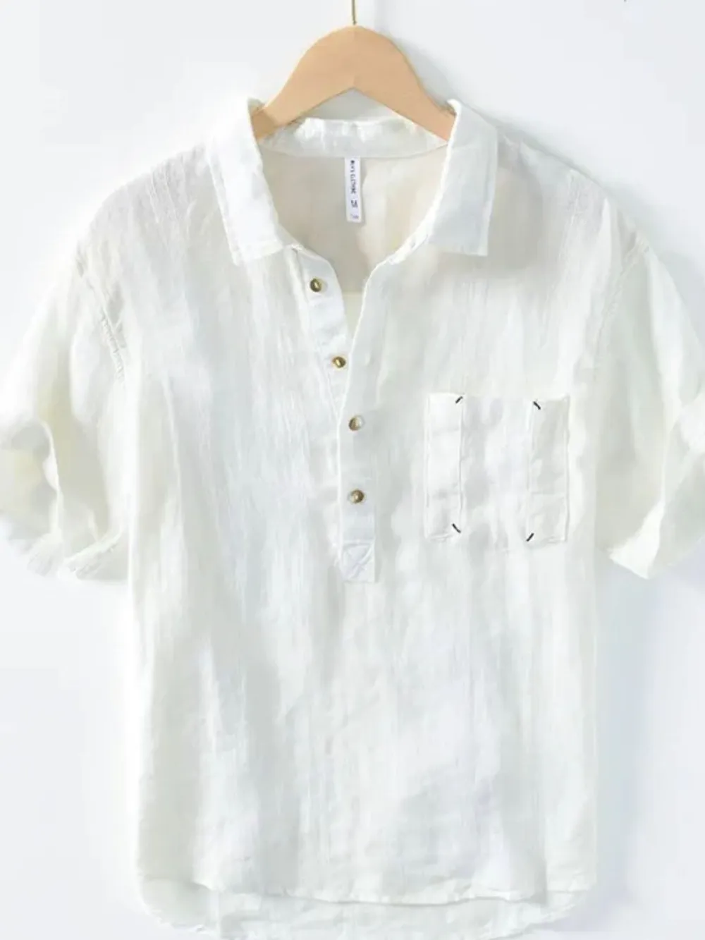 Men's Plus Size Button Detail Short Sleeve Shirt, image 2