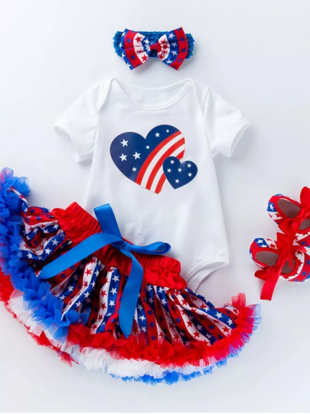 Children's Patriotic 4th of July 4 Piece Outfit Set