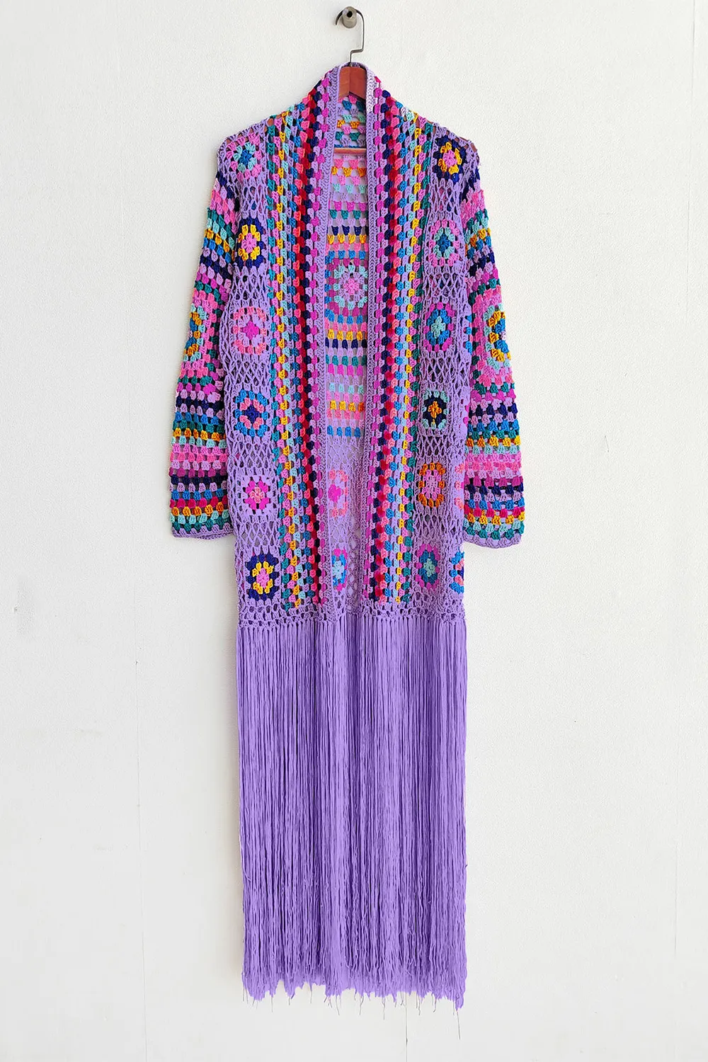 Fringe Tied Long Sleeve Cardigan, image 4