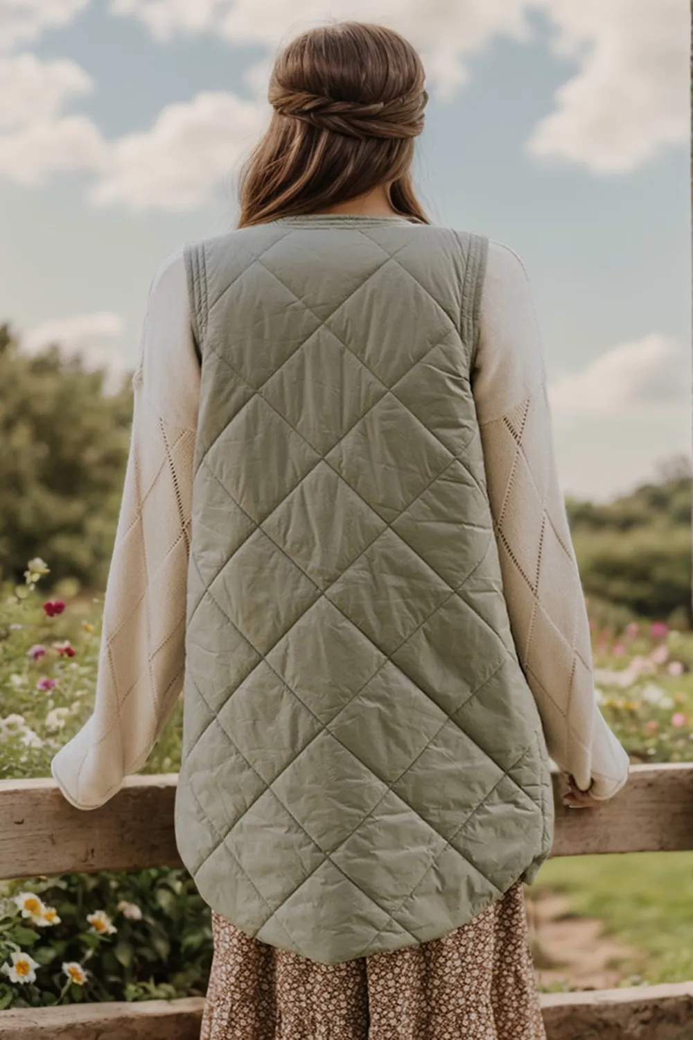 Button Up Pocketed Vest Coat, image 6