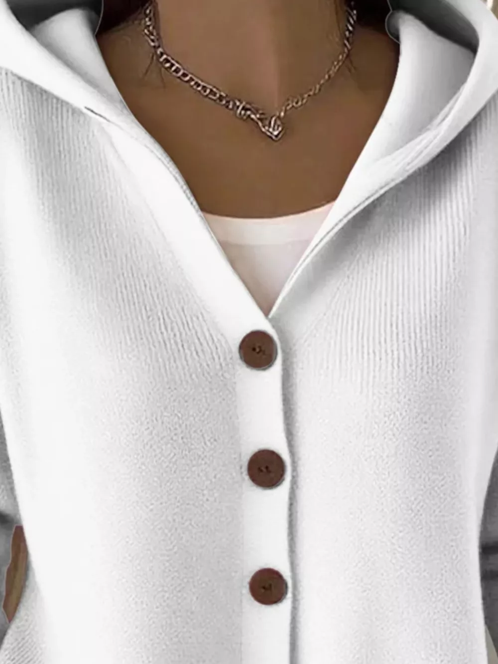 Full Size Hooded Button-Front Soft Knit Cardigan Plus Size, image 21