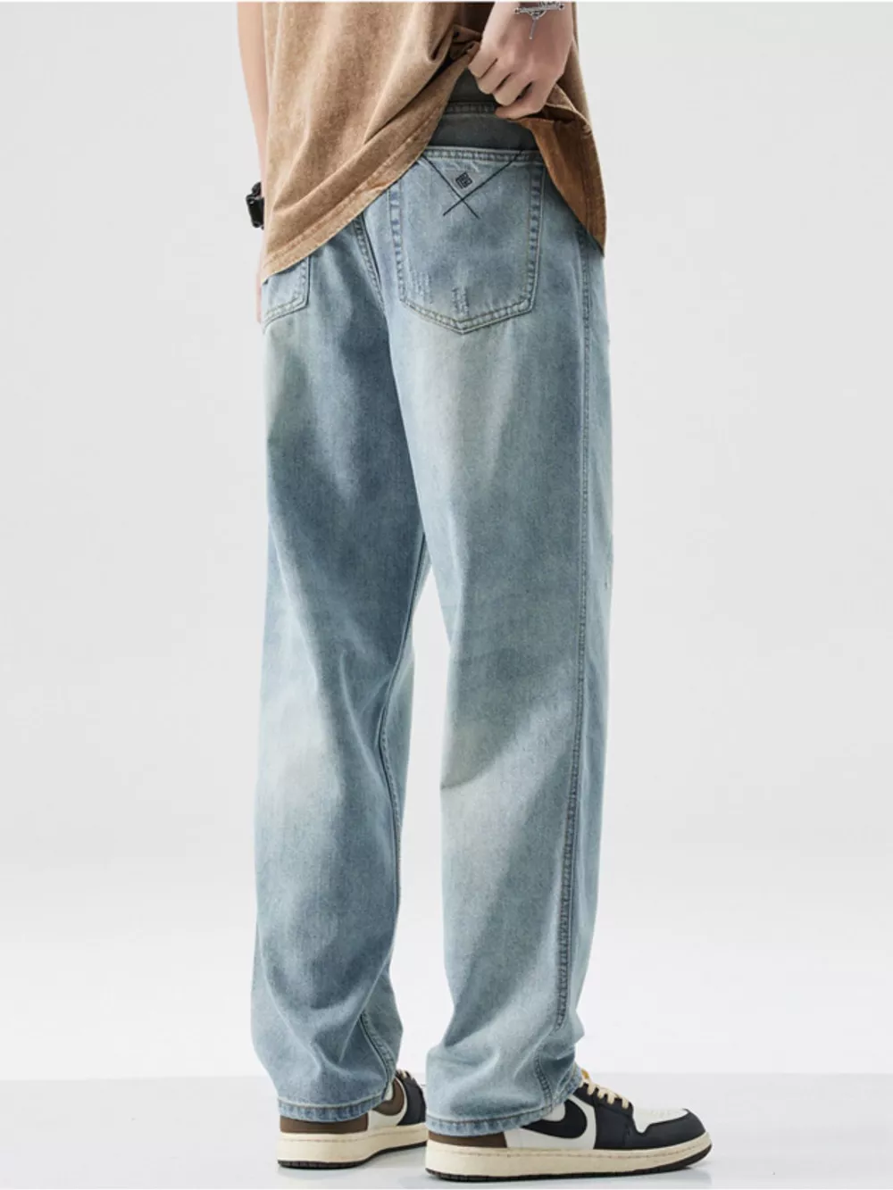 Men's Wash Wide Leg Jeans, image 5