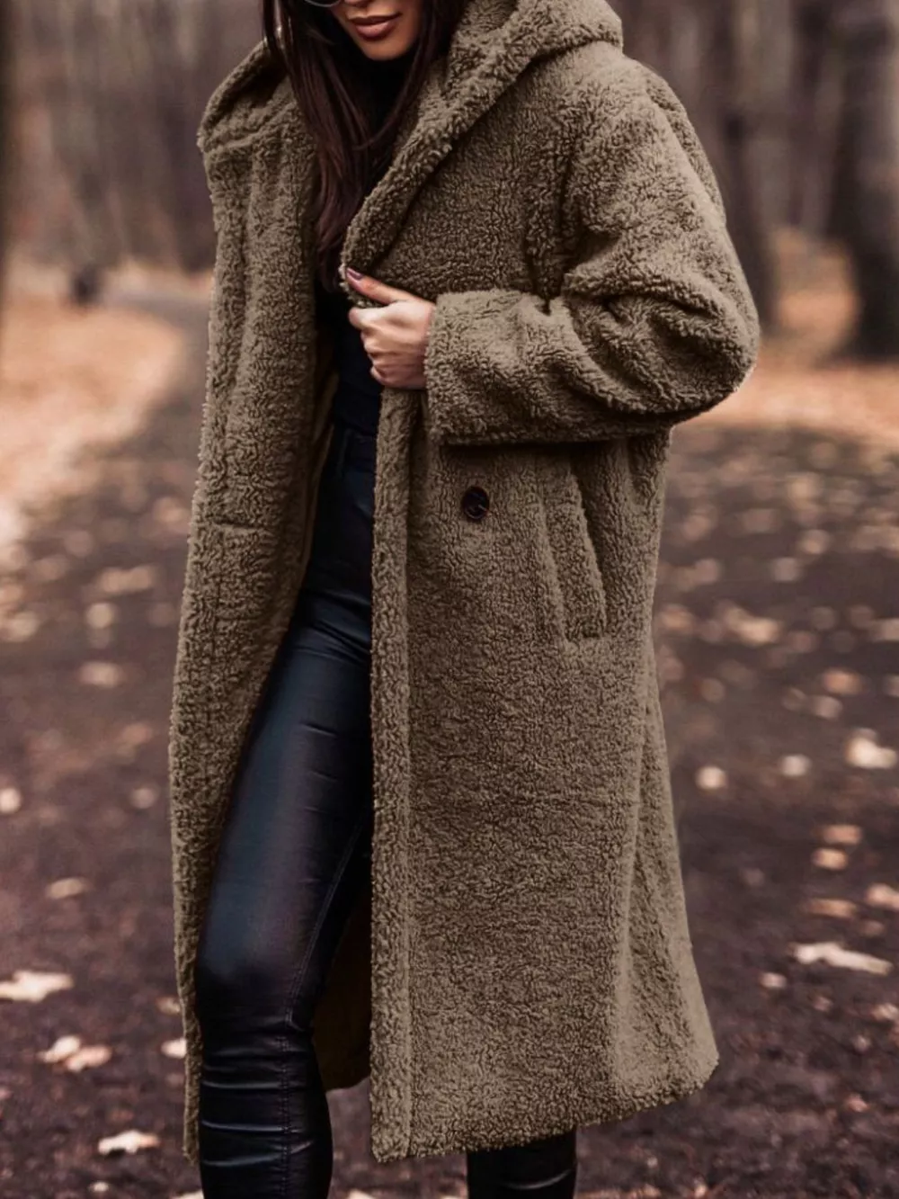 Teddy Bear Hooded Longline Outerwear, image 30